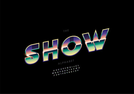 Vector of stylized show alphabet and fontのイラスト素材