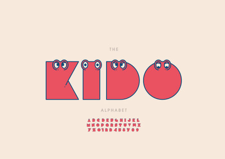 Vector of stylized kido alphabet and fontのイラスト素材