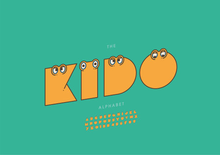 Vector of stylized kido alphabet and fontのイラスト素材