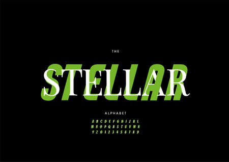 Vector of stylized stellar alphabet and fontのイラスト素材