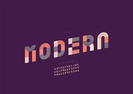 Vector of stylized modern alphabet and fontのイラスト素材