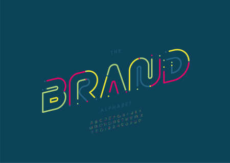 Vector of stylized brand alphabet and fontのイラスト素材
