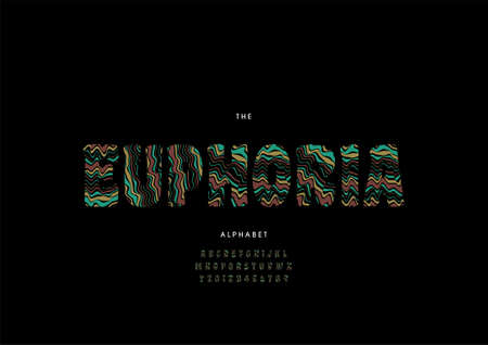 Vector of stylized euphoria alphabet and fontのイラスト素材