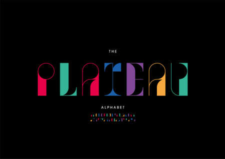 Vector of stylized plateau alphabet and fontのイラスト素材
