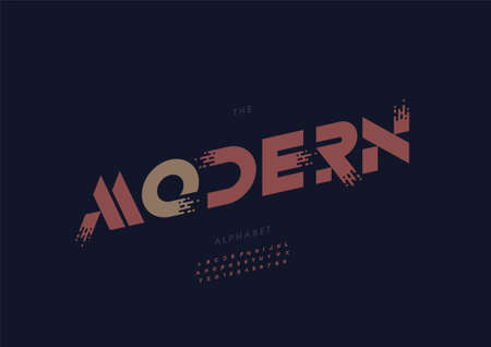 Vector of stylized modern alphabet and fontのイラスト素材