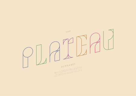 Vector of stylized plateau alphabet and fontのイラスト素材