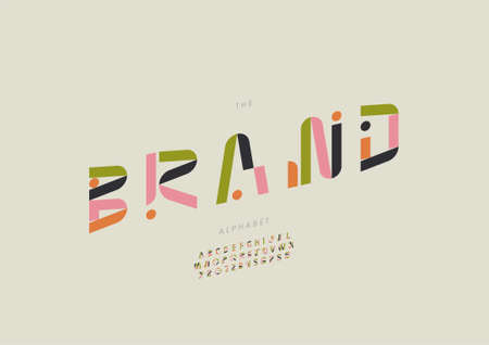 Vector of stylized brand alphabet and fontのイラスト素材