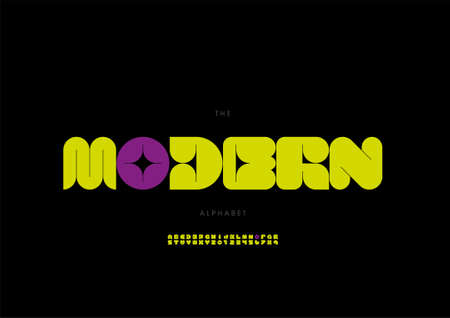 Vector of stylized modern alphabet and fontのイラスト素材