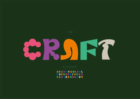 Vector of stylized craft alphabet and fontのイラスト素材