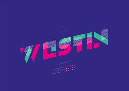 Vector of stylized westin alphabet and fontのイラスト素材