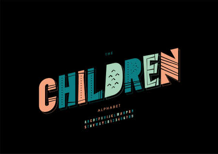 Vector of stylized children alphabet and fontのイラスト素材