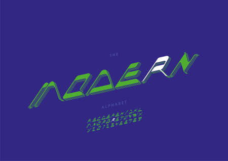 Vector of stylized modern alphabet and fontのイラスト素材