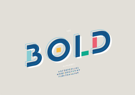 Vector of stylized bold alphabet and fontのイラスト素材