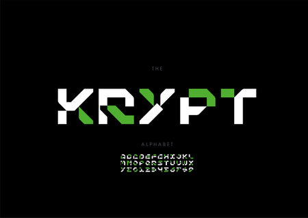 Vector of stylized krypt alphabet and fontのイラスト素材
