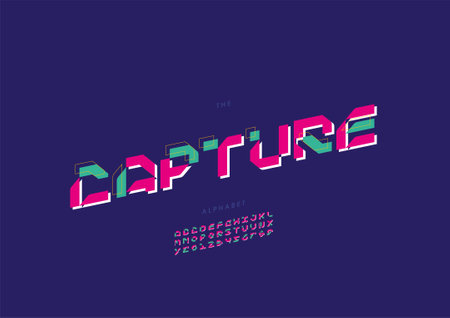 Vector of stylized capture alphabet and fontのイラスト素材