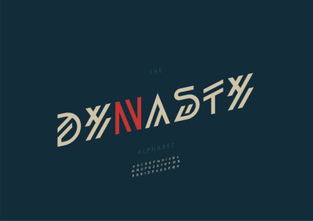 Vector of stylized dynasty alphabet and fontのイラスト素材