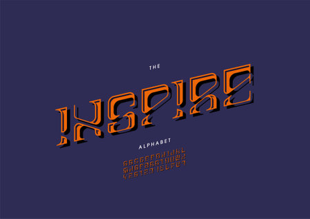 Vector of stylized inspire alphabet and fontのイラスト素材