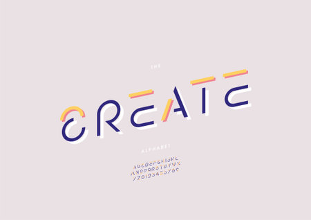 Vector of stylized create alphabet and fontのイラスト素材