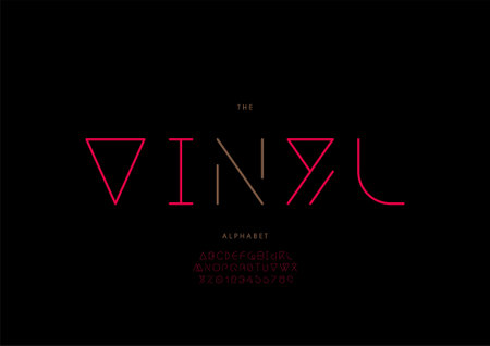 Vector of stylized vinyl alphabet and fontのイラスト素材