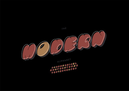 Vector of stylized modern alphabet and fontのイラスト素材