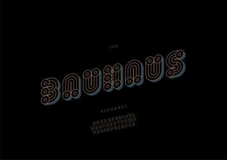 Vector of stylized bauhaus alphabet and fontのイラスト素材