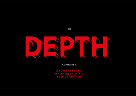 Vector of stylized depth alphabet and fontのイラスト素材
