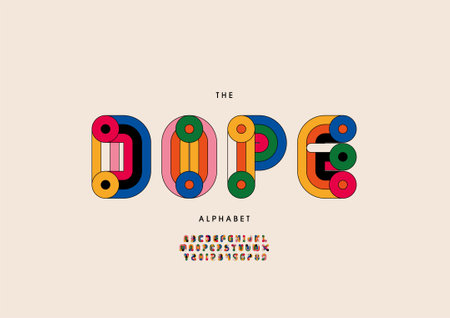 Vector of stylized dope alphabet and fontのイラスト素材