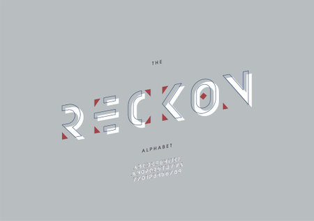 Vector of stylized reckon alphabet and fontのイラスト素材