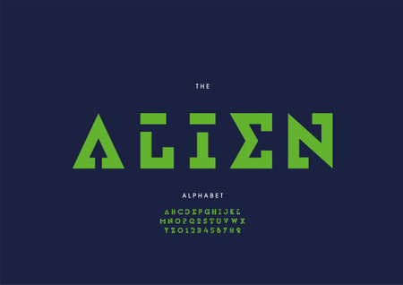 Vector of stylized alien alphabet and fontのイラスト素材