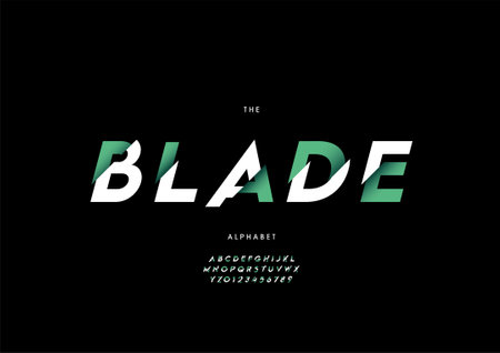 Vector of stylized blade alphabet and fontのイラスト素材
