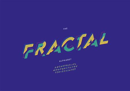 Vector of stylized fractal alphabet and fontのイラスト素材