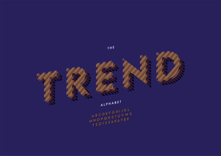 Vector of stylized trend alphabet and fontのイラスト素材