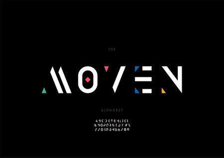 Vector of stylized moven alphabet and fontのイラスト素材