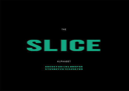 Vector of stylized slice alphabet and fontのイラスト素材