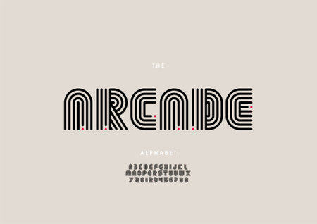 Vector of stylized arcade alphabet and fontのイラスト素材