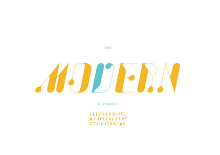 Vector of stylized modern alphabet and fontのイラスト素材