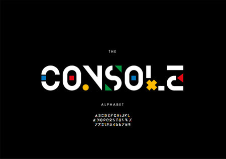 Vector of stylized console alphabet and fontのイラスト素材