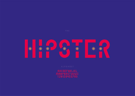 Vector of stylized hipster alphabet and fontのイラスト素材