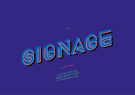 Vector of stylized signage alphabet and fontのイラスト素材