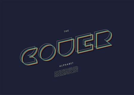 Vector of stylized cover alphabet and font