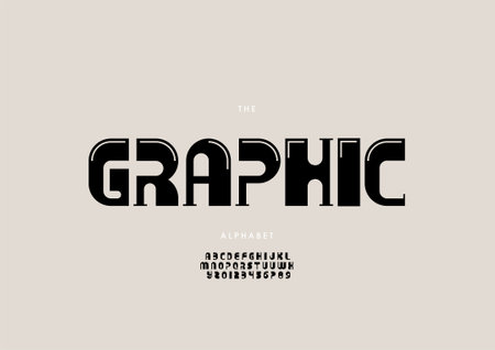 Vector of stylized graphic alphabet and fontのイラスト素材