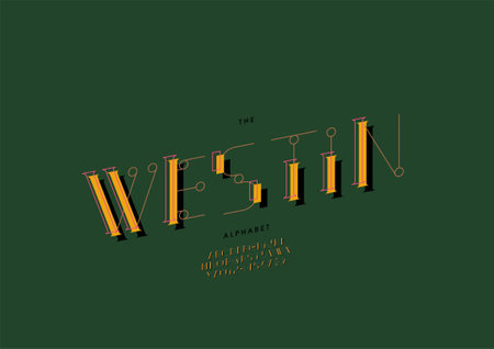 Vector of stylized westin alphabet and fontのイラスト素材