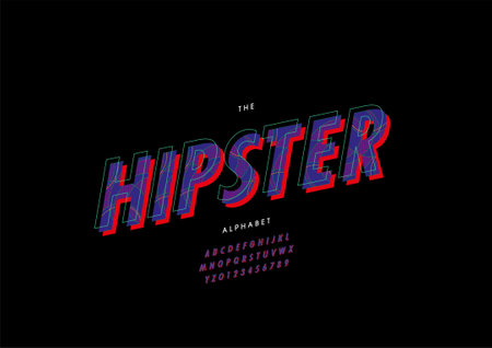 Vector of stylized hipster alphabet and fontのイラスト素材