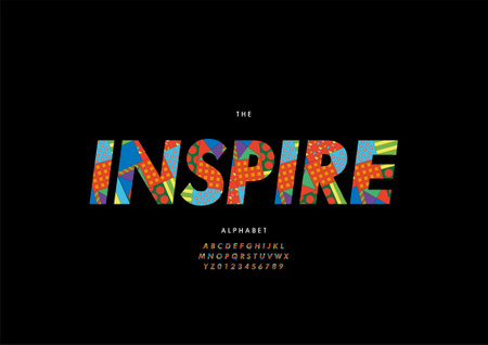 Vector of stylized inspire alphabet and fontのイラスト素材
