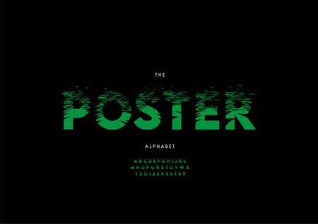 Vector of stylized poster alphabet and fontのイラスト素材