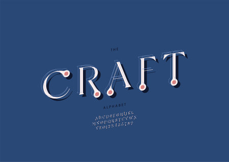 Vector of stylized craft alphabet and fontのイラスト素材
