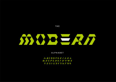 Vector of stylized modern alphabet and fontのイラスト素材