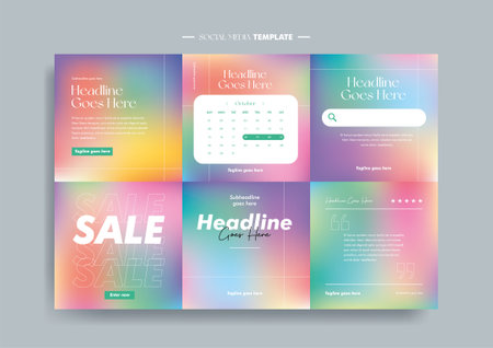 Vector of modern stylized social media post and templateのイラスト素材