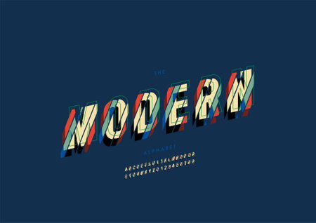 Vector of stylized modern alphabet and fontのイラスト素材