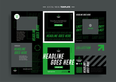 Vector of modern stylized social media post and templateのイラスト素材